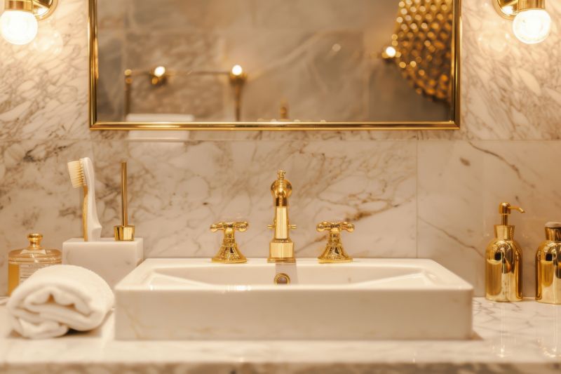 Modern Bathroom with Gold Accents